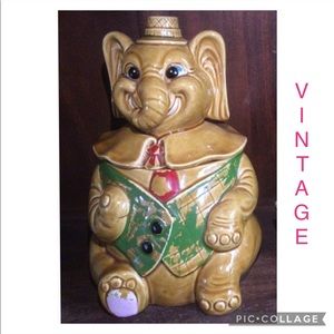 JAPAN made vintage cookie jar kitchen decor nostalgia elephant animal whimsical